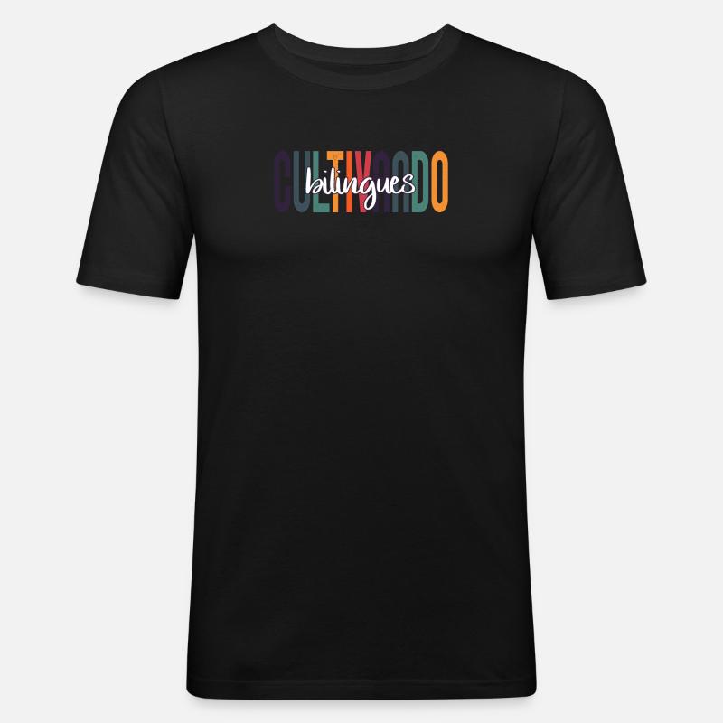Cultivando Bilingües Spanischlehrer Bekleidung - Männer Slim Fit T-Shirt - Schwarz