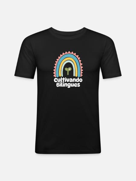 Cultivando Bilingües Spanischlehrer Bekleidung - Männer Slim Fit T-Shirt - Schwarz