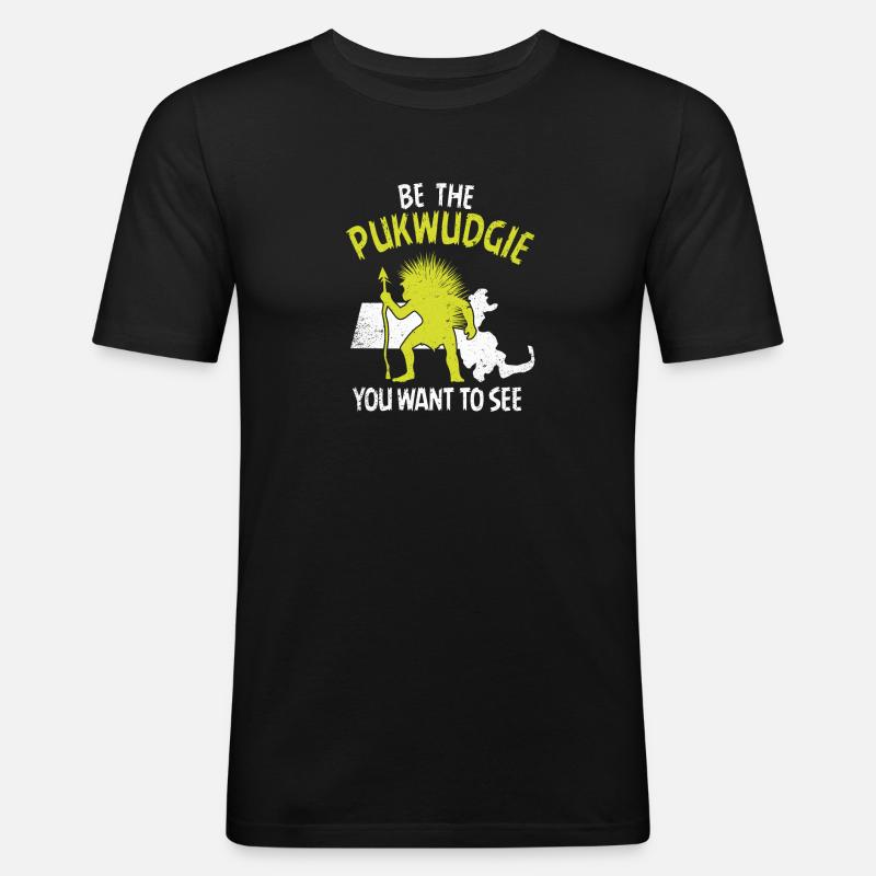 Pukwudgie Kryptide Folklore Mythen - Männer Slim Fit T-Shirt - Schwarz