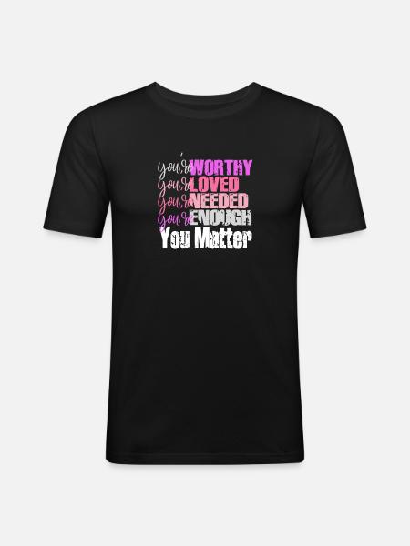 Depression and Bipolar Awareness: - Men's Slim Fit T-Shirt - black
