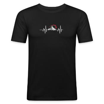 High-Speed Kart Racer Tachometer Pulse - Männer Slim Fit T-Shirt - Schwarz - Vorne - Nik (191cm)