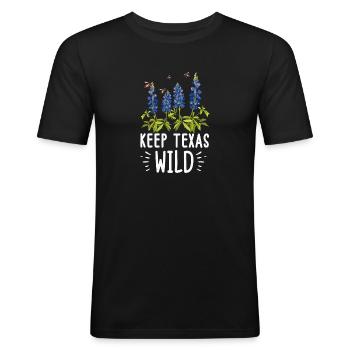 Wildflower Fields Wildflowers Bluebonnet - Men's Slim Fit T-Shirt - black - Front - Nik (191cm)