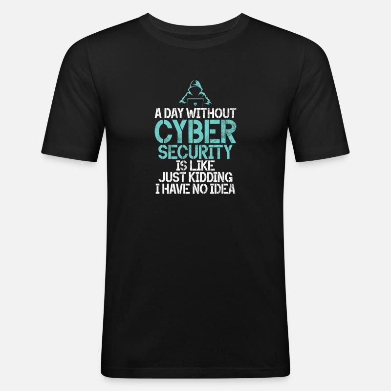 Cyber-sicherheits-hacker-hacking - Männer Slim Fit T-Shirt - Schwarz