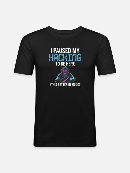 Cyber-sicherheits-hacker-hacking - Männer Slim Fit T-Shirt - Schwarz