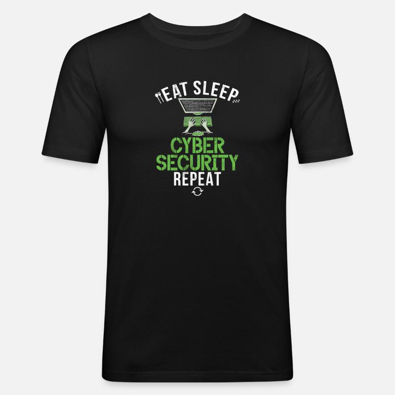 Cyber security hacker hacking - Men's Slim Fit T-Shirt - black