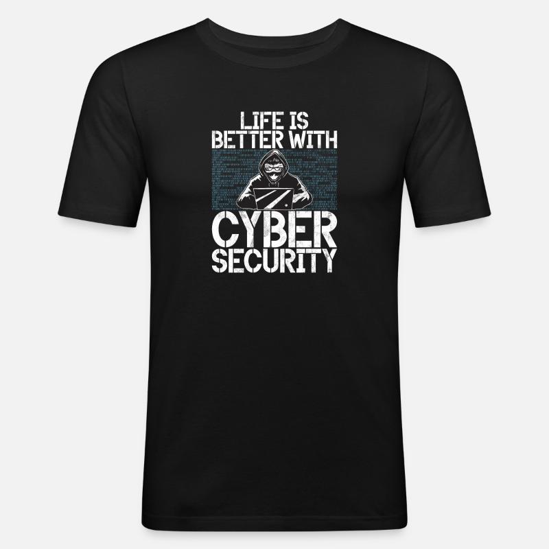 Cyber-sicherheits-hacker-hacking - Männer Slim Fit T-Shirt - Schwarz