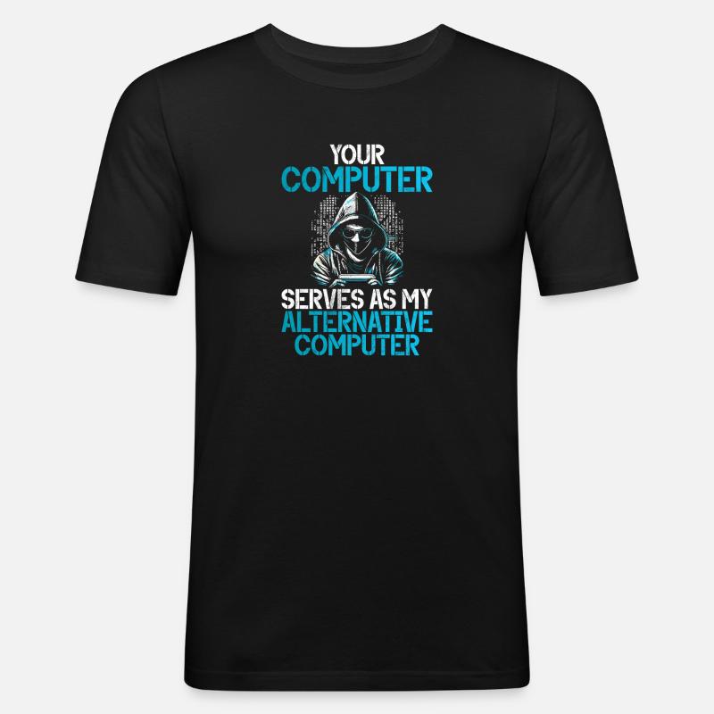 Cyber-sicherheits-hacker-hacking - Männer Slim Fit T-Shirt - Schwarz