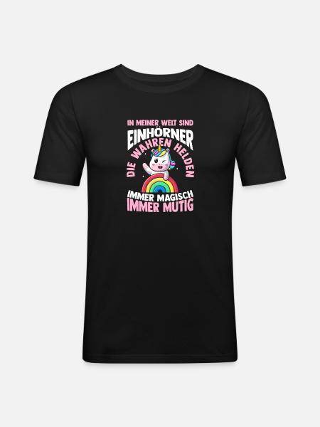 Licorne - T-shirt près du corps Homme - noir
