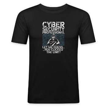 Piratage informatique en cybersécurité - T-shirt près du corps Homme - noir - Devant - Nik (191cm)