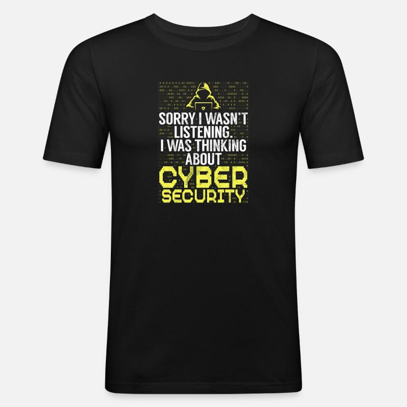 Cyber-sicherheits-hacker-hacking - Männer Slim Fit T-Shirt - Schwarz