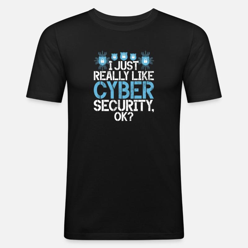 Cyber-sicherheits-hacker-hacking - Männer Slim Fit T-Shirt - Schwarz