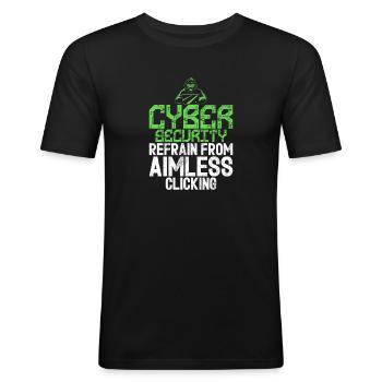 Piratage informatique en cybersécurité - T-shirt près du corps Homme - noir - Devant - Nik (191cm)
