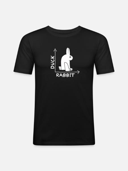 Wittgenstein lapin canard illusion - T-shirt près du corps Homme - noir