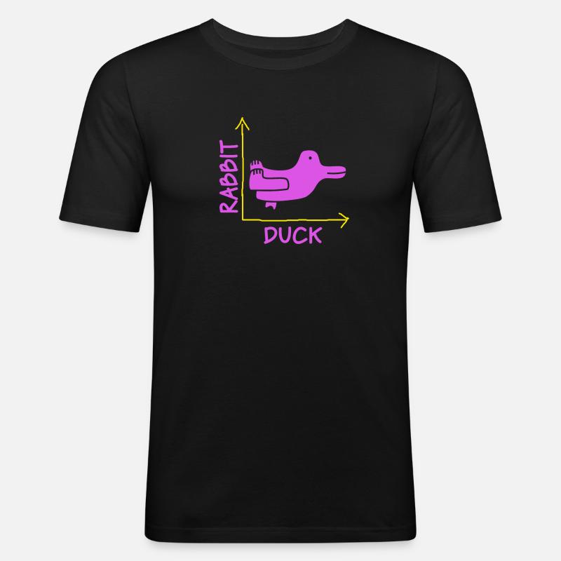 Wittgensteins Hasen-Enten-Illusion - Männer Slim Fit T-Shirt - Schwarz