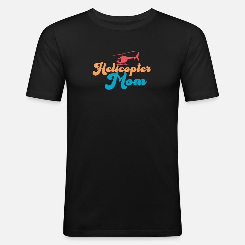 Helikopter Eltern Lustige Helikoptermutter - Männer Slim Fit T-Shirt - Schwarz