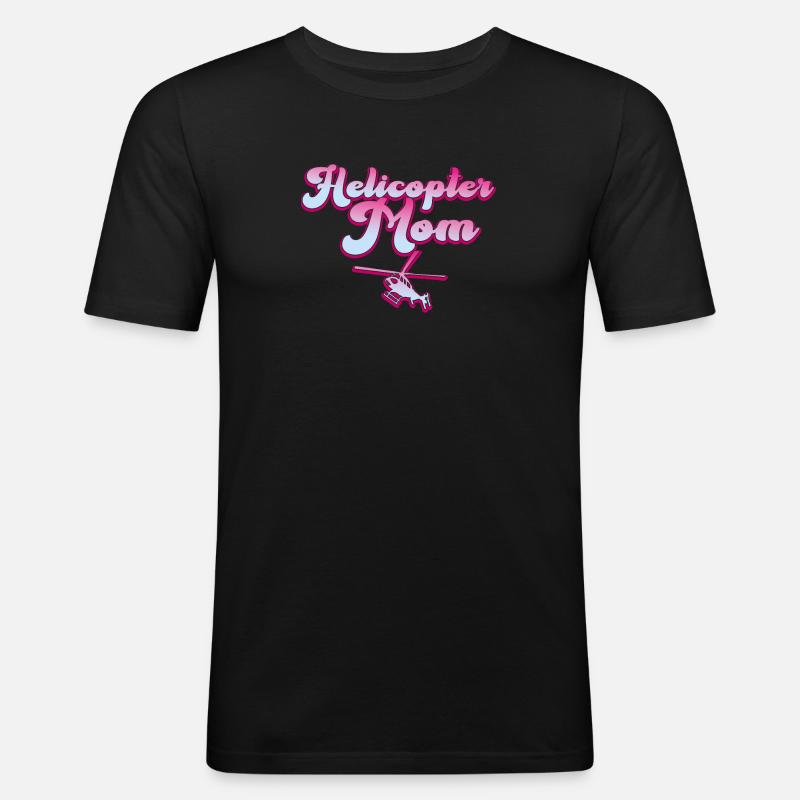 Helikopter Eltern Lustige Helikoptermutter - Männer Slim Fit T-Shirt - Schwarz