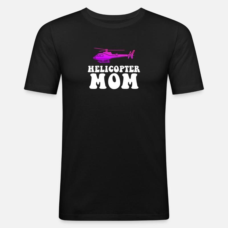 Helikopter Eltern Lustige Helikoptermutter - Männer Slim Fit T-Shirt - Schwarz