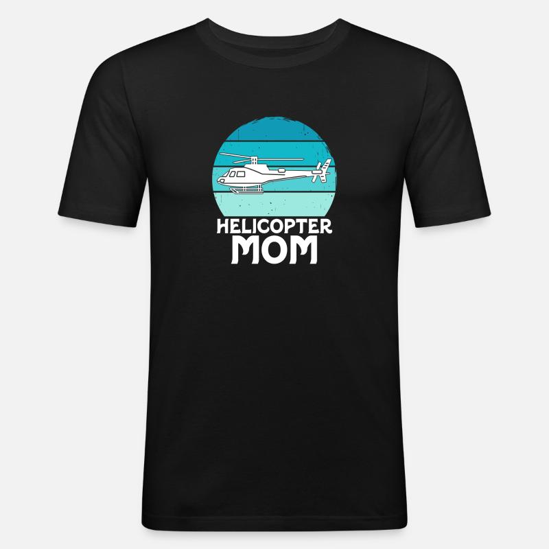 Helikopter Eltern Lustige Helikoptermutter - Männer Slim Fit T-Shirt - Schwarz