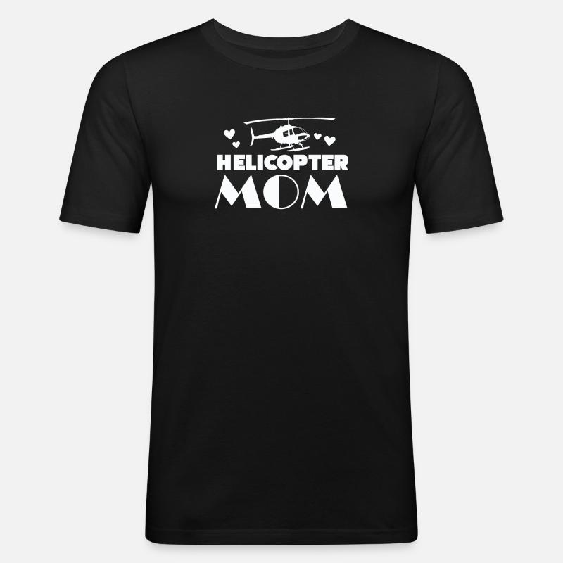 Helikopter Eltern Lustige Helikoptermutter - Männer Slim Fit T-Shirt - Schwarz