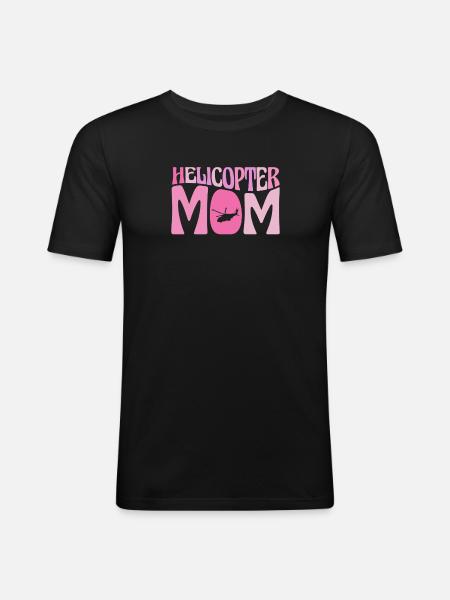 Helikopter Eltern Lustige Helikoptermutter - Männer Slim Fit T-Shirt - Schwarz