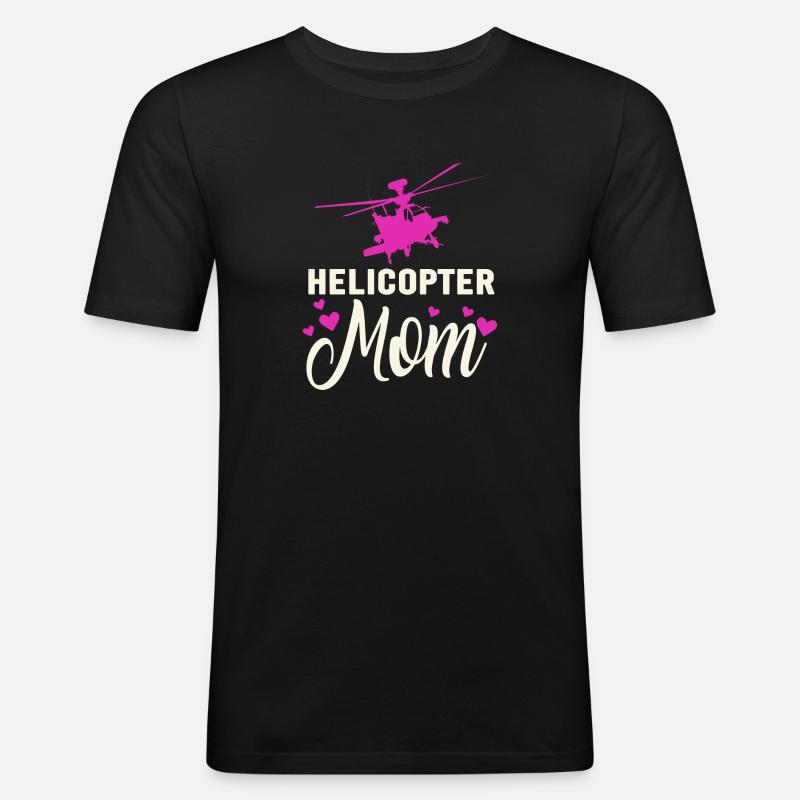 Helikopter Eltern Lustige Helikoptermutter - Männer Slim Fit T-Shirt - Schwarz