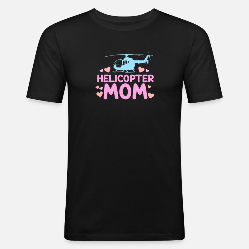 Helikopter Eltern Lustige Helikoptermutter - Männer Slim Fit T-Shirt - Schwarz