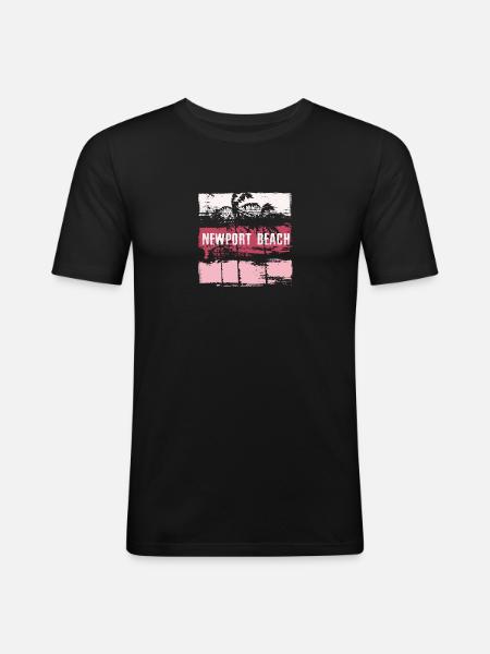 Newport Beach California Vacation Souvenir - Men's Slim Fit T-Shirt - black