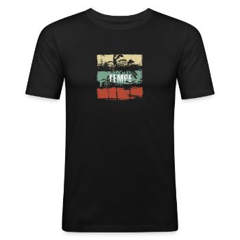 Tempe Arizona vacances artistiques Souvenir abstrait - T-shirt près du corps Homme - noir - Devant - Nik (191cm)