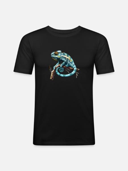 Camélion - T-shirt près du corps Homme - noir