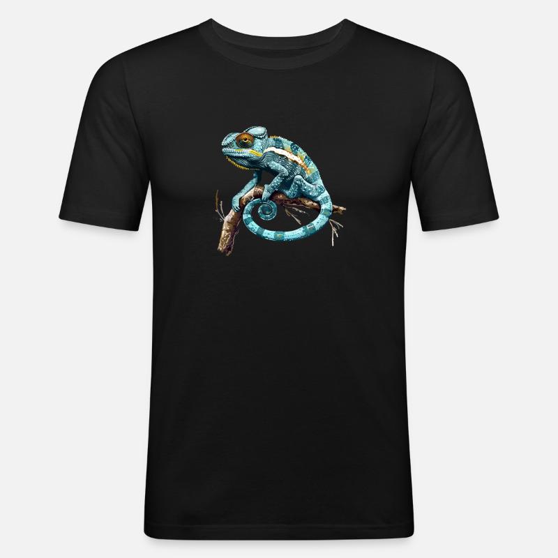 Chamelion - Männer Slim Fit T-Shirt - Schwarz