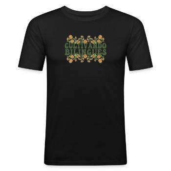 Cultivando Bilingües Spanischlehrer - Männer Slim Fit T-Shirt - Schwarz - Vorne - Nik (191cm)