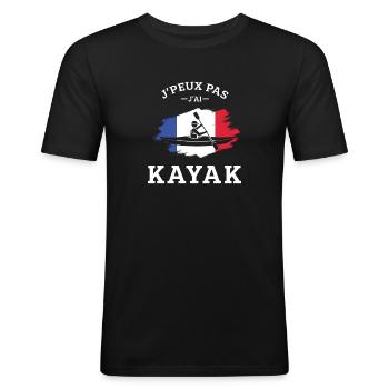 Ich kann nicht Kajak Kajakfahrer Kanu Paddel - Männer Slim Fit T-Shirt - Schwarz - Vorne - Nik (191cm)