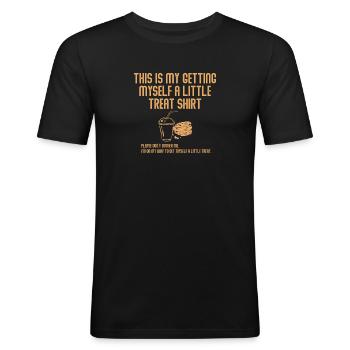Dessert crémeux au sundae Ne me dérangez pas - T-shirt près du corps Homme - noir - Devant - Nik (191cm)
