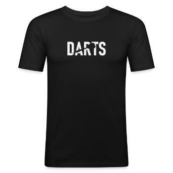 darts - Männer Slim Fit T-Shirt - Schwarz - Vorne - Nik (191cm)