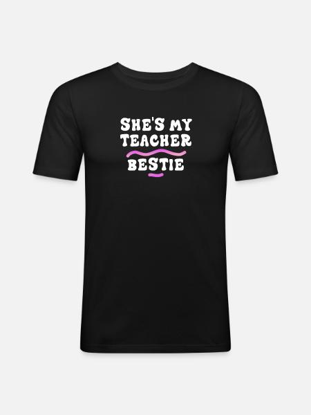 Teacher Besties Because Going Crazy - Men's Slim Fit T-Shirt - black