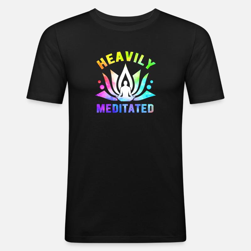 Stark meditiert - Männer Slim Fit T-Shirt - Schwarz