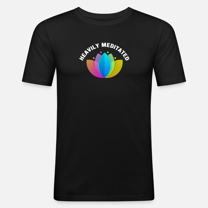 Stark meditiert - Männer Slim Fit T-Shirt - Schwarz