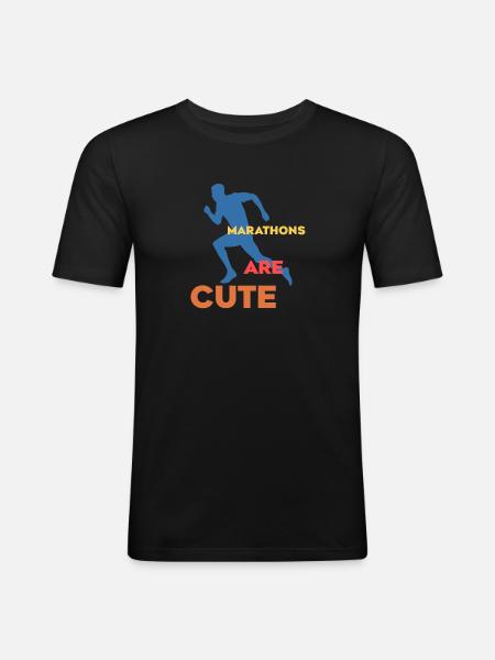 Marathons sind süß Ultramarathon - Männer Slim Fit T-Shirt - Schwarz