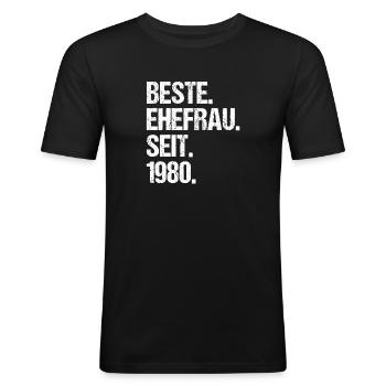 Meilleure épouse de la Saint-Valentin depuis 1980 - T-shirt près du corps Homme - noir - Devant - Nik (191cm)