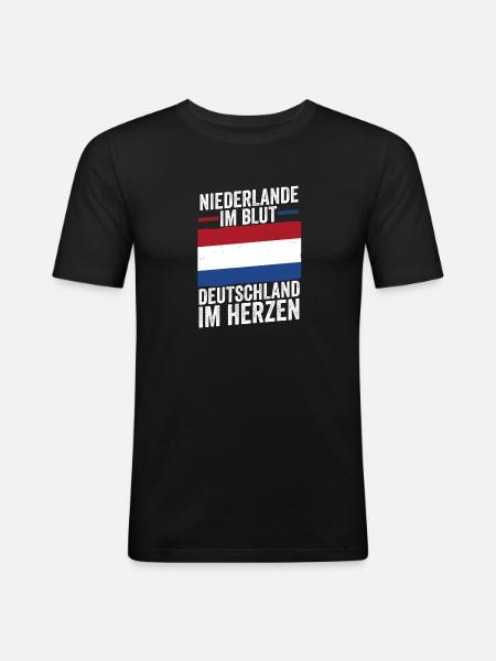 Dutch German Netherlands Holland - Men's Slim Fit T-Shirt - black