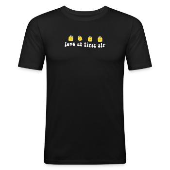 Liebe auf den ersten Schluck Kombucha-Liebhaber - Männer Slim Fit T-Shirt - Schwarz - Vorne - Nik (191cm)