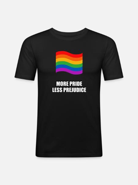 More Pride Less Prejudice - Men's Slim Fit T-Shirt - black