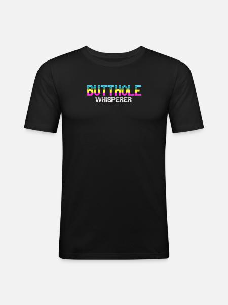 Butthole Whisperer - Men's Slim Fit T-Shirt - black