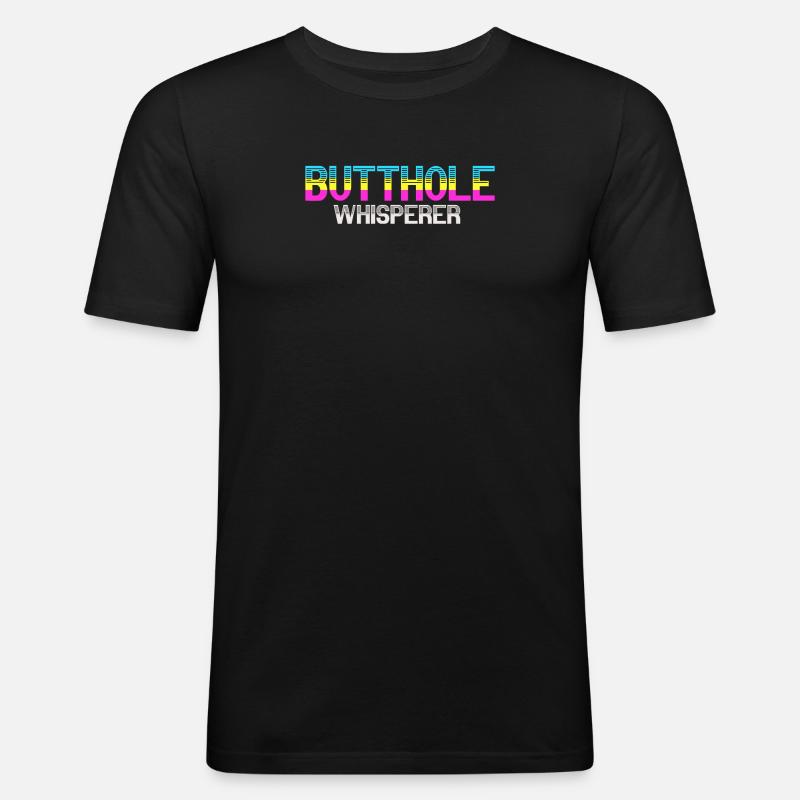 Arschloch-Flüsterer - Männer Slim Fit T-Shirt - Schwarz