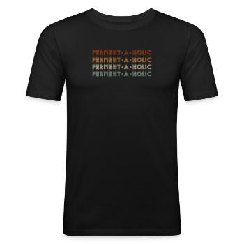 Fermentaholic Kombucha Liebhaber - Männer Slim Fit T-Shirt - Schwarz - Vorne - Nik (191cm)