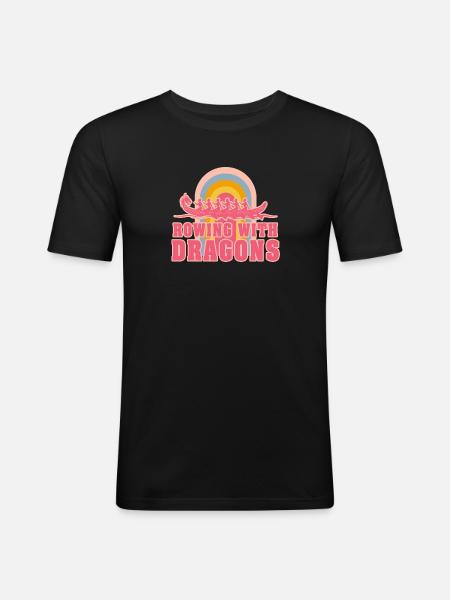 Rowing With Dragons Dragonboat - Men's Slim Fit T-Shirt - black