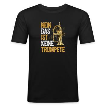 Flügelhorn Orchester Flügelhornöl Musiker - Männer Slim Fit T-Shirt - Schwarz - Vorne - Nik (191cm)