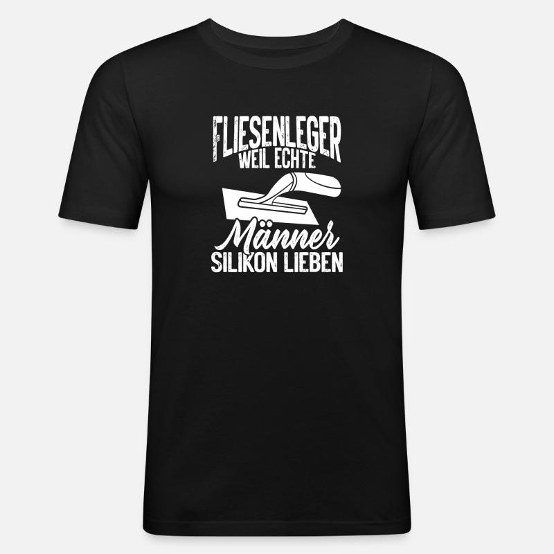 Master tiler trowel construction site - Men's Slim Fit T-Shirt - black