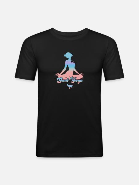 Goat Yoga Meditation - Men's Slim Fit T-Shirt - black