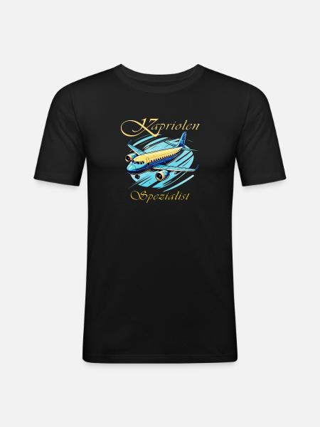 AIRPLANE Capers Specialist - Men's Slim Fit T-Shirt - black
